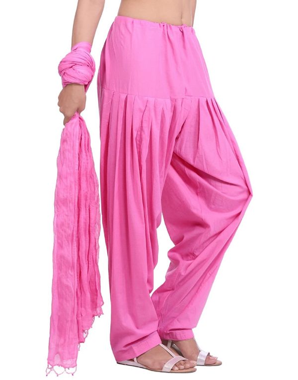 Women’s Baby Pink Semi Patiala Salwar With Matching Dupatta