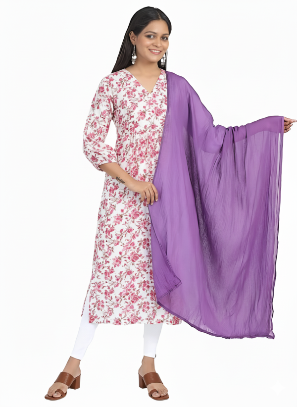 Chiffon Solid Voilet Dupatta For Women